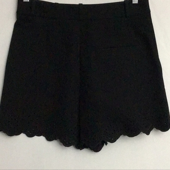 NEW Derek Lam 10 Crosby black shorts high waisted scalloped eyelet zip up size 0 - Picture 14 of 16
